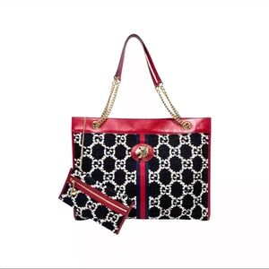 Gucci Rajah tweed tote Bag with wristlet EUC